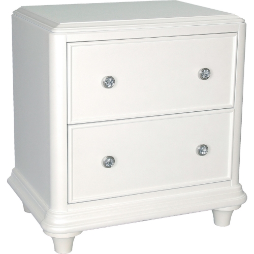 Stardust 2 Drawer Nightstand in Iridescent White Finish