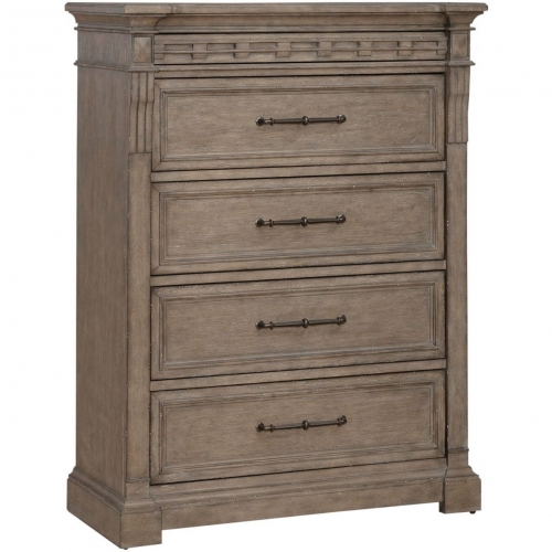 Town & Country 5 Drawer Chest in Dusty Taupe Finish Wood