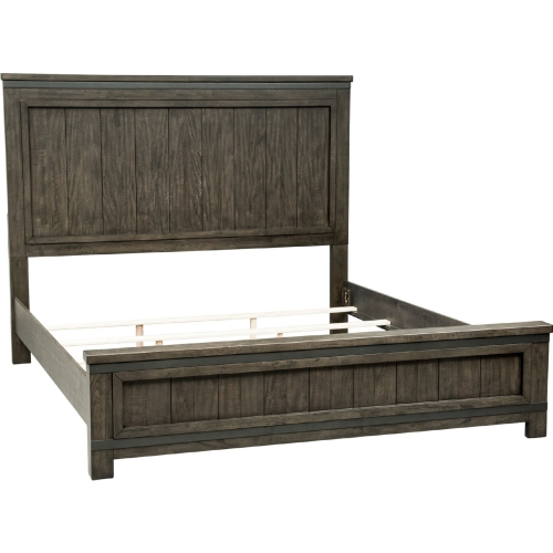 Thornwood Hills King Panel Bed in Rustic Gray