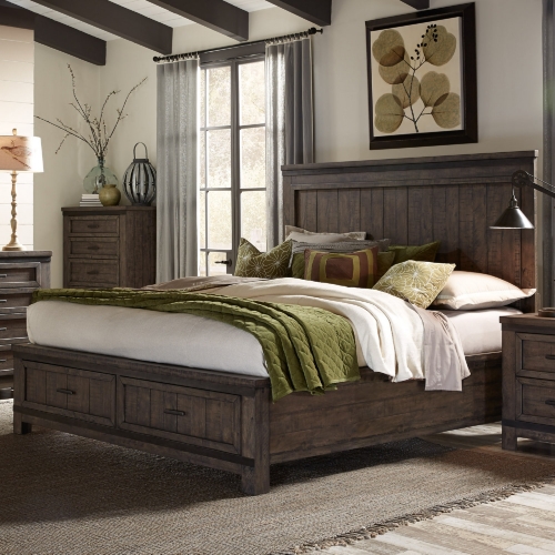 Thornwood Hills Queen Storage Bed in Rustic Gray