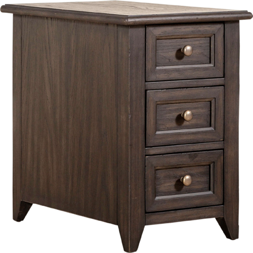 Mill Creek Chair Side End Table in Peppercorn Brown Finish Wood