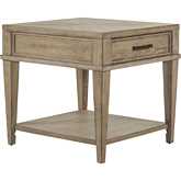 Devonshire Drawer End Table in Weathered Sandstone Finish