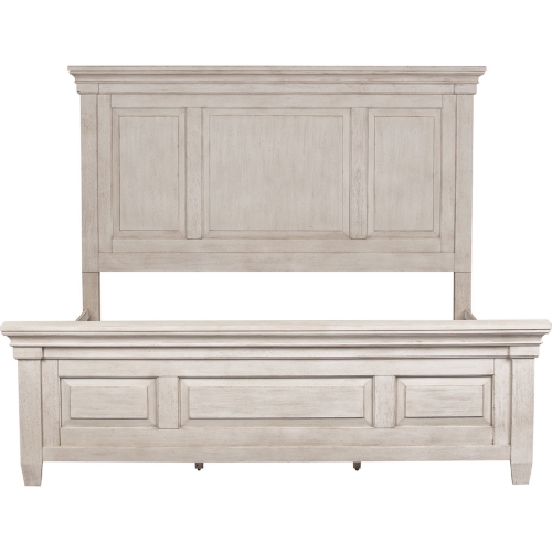 Heartland King Panel Bed in Antique White Finish