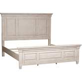 Heartland King Panel Bed in Antique White Finish