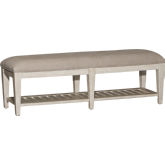 Heartland Bench in Antique Finish & Gray Chenille