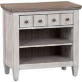 Heartland Nightstand w/ Charging in Antique White & Tobacco