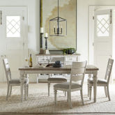 Heartland 5 Piece Dining Set in White & Tobacco Brown