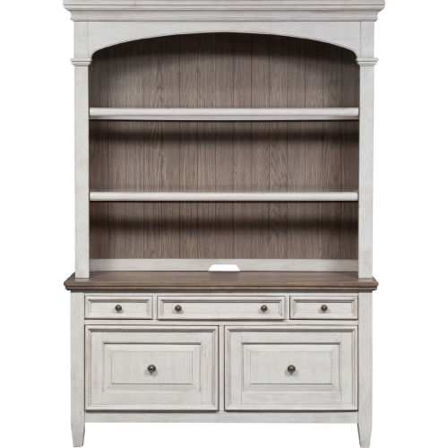 Heartland Credenza & Hutch in Antique White & Tobacco