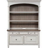 Heartland Credenza & Hutch in Antique White & Tobacco