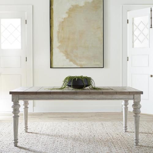 Heartland Dining Table in White & Tobacco Brown