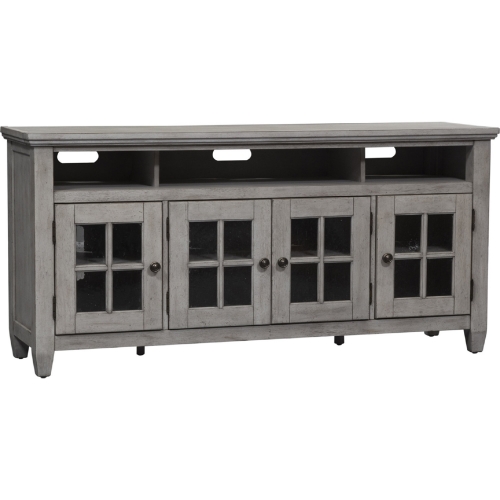 Heartland 66" TV Stand in Antique White & Tobacco