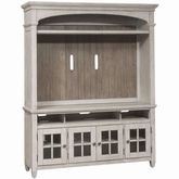 Heartland Entertainment Center in Antique White & Tobacco