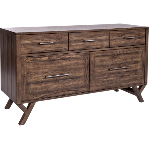 Lennox Credenza in Weathered Chestnut Finish