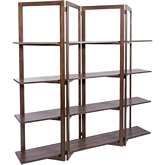 Lennox Open Bookcase in Weathered Chestnut Finish