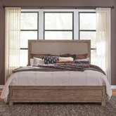 Canyon Road King Bed in Burnished Beige Wood & Linen