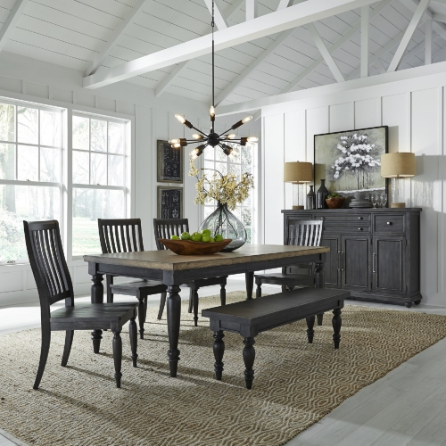 Harvest Home 6 Piece Dining Set in Chalkboard Finish