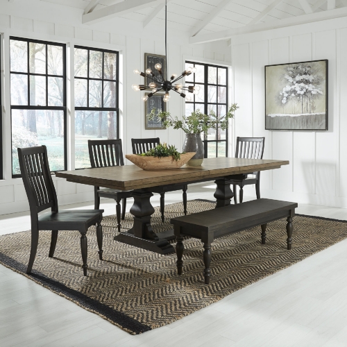 Harvest Home 6 Piece Dining Set in Chalkboard Finish