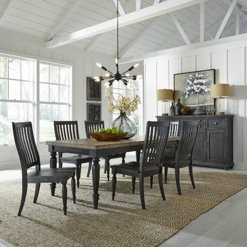 Harvest Home 7 Piece Dining Set in Chalkboard Finish