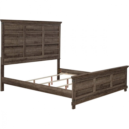 Lakeside Haven Queen Panel Bed in Brownstone Finish Wood