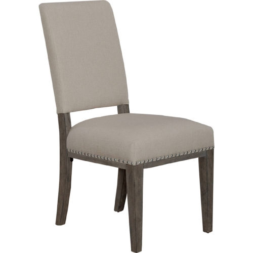 Westfield Dining Chair in Sand Fabric & Brown Wood (Set of 2)