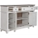 River Place Breakfront Server in Distressed White & Tobacco Brown