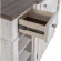River Place Breakfront Server in Distressed White & Tobacco Brown