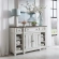 River Place Breakfront Server in Distressed White & Tobacco Brown