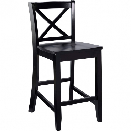 Torino X Back Counter Stool in Black Finish Wood