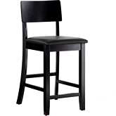 Torino 24" Counter Stool in Dark Brown Leatherette & Black Wood