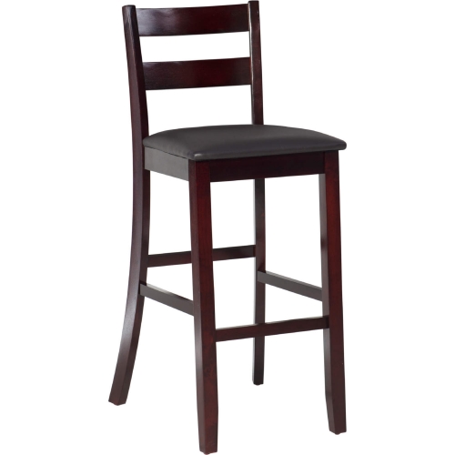 Triena 30" Soho Bar Stool in Brown Leatherette & Espresso Finish