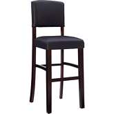 Monaco Bar Stool in Brown Leatherette & Espresso Wood