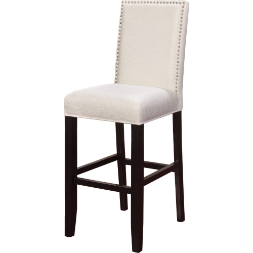 Stewart Bar Stool in Glitz Crystal Fabric & Black Wood