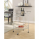Service Bar Cart in Chrome Steel & Glass