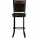 Franklin Swivel Bar Stool in Wood, Metal & Brown Leatherette