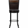 Franklin Swivel Bar Stool in Wood, Metal & Brown Leatherette