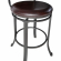 Franklin Swivel Bar Stool in Wood, Metal & Brown Leatherette