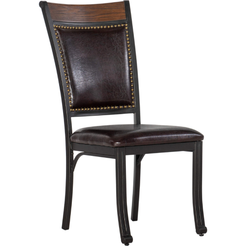 Franklin Dining Chair in Wood & Brown Leatherette (Set of 2)