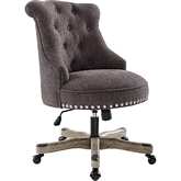 Sinclair Office Chair in Charcoal Gray Fabric & Gray Finish