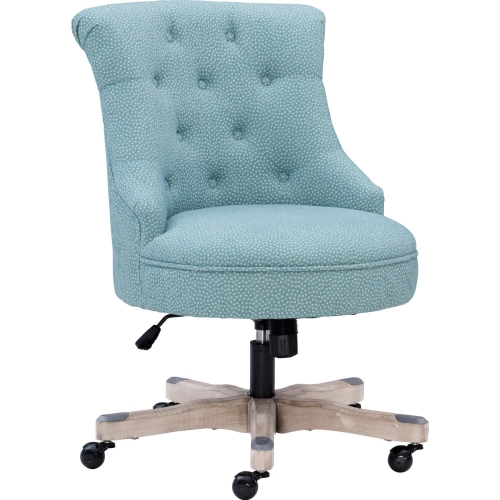 Sinclair Office Chair in Light Blue Fabric & Gray Wash Finish