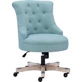 Sinclair Office Chair in Light Blue Fabric & Gray Wash Finish