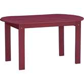 Adirondack Outdoor Coffee Table in Red Finish Wood