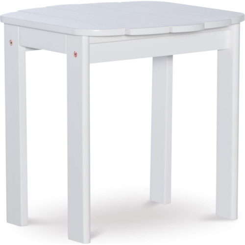 Adirondack Outdoor End Table in White Finish Wood