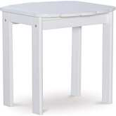 Adirondack Outdoor End Table in White Finish Wood