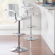 Boyd Bar Stool in Quilted White Leatherette & Chrome