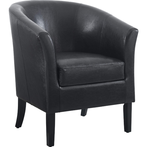 Simon Club Accent Chair in Black Leatherette