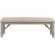 Turino Dining Bench in Weathered Grey Wood & Tan Fabric