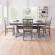 Turino Dining Chair in Weathered Grey Wood & Tan Fabric (Set of 2)