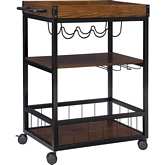 Austin Kitchen Cart in Wood & Black Metal