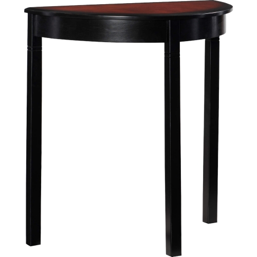 Camden Demi Lune Console Table in Black Cherry Finish Wood