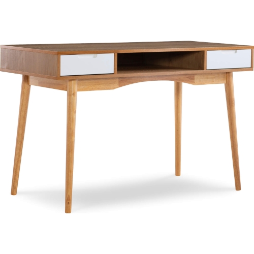 Perry Desk in Natural & White Finish Wood